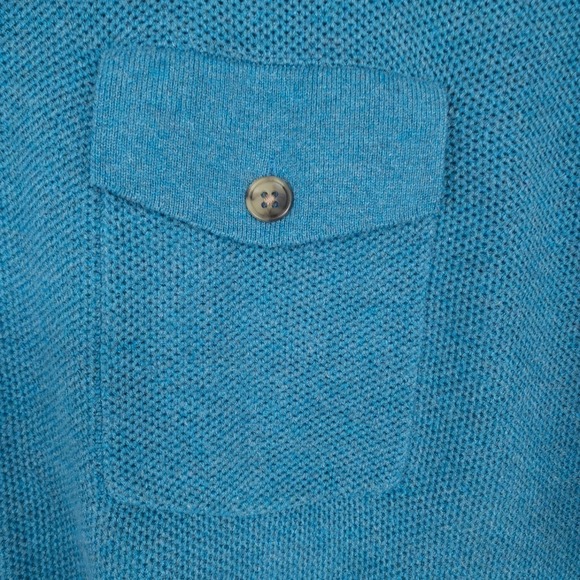 Peter Millar Mens XXL Blue Waffle Knit Button Front Polo Sweater - Picture 6 of 13
